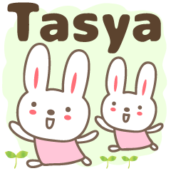 [LINEスタンプ] Cute rabbit stickers name, Tasyaの画像（メイン）