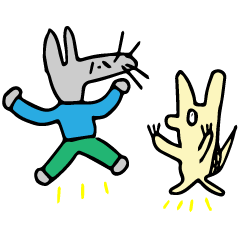 [LINEスタンプ] すかるんのオオカミとアルマジロ